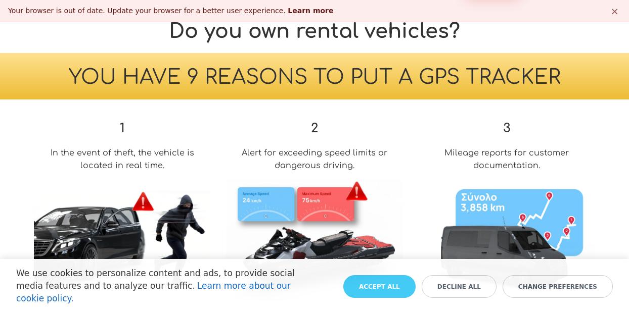 GPS tracker auto, moto e furgoni a noleggio