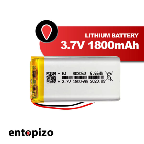 Batteria al litio 3,7 V, 1800 mAh, 6,66 Wh
